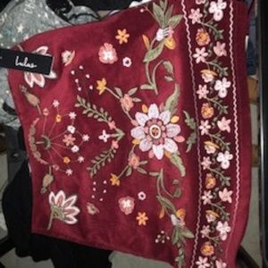 lulus embroidered skirt